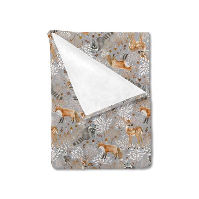 Baby Animals Mushroom Leaves Blanket for Boy Girl Deer Fox Raccoon Owl Soft Flannel Swaddle Blanket Forest Animals Receiving Blankets for Crib Newborn Toddler Nursery Bed Blanket 50x60inch