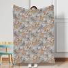 Baby Animals Mushroom Leaves Blanket for Boy Girl Deer Fox Raccoon Owl Soft Flannel Swaddle Blanket Forest Animals Receiving Blankets for Crib Newborn Toddler Nursery Bed Blanket 50x60inch view 2