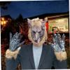 AEIOFU Werewolf Mask Vinyl PVC Scary Halloween Mask One Size Creepy Wolf Costume Horror Mask with Ventilation Holes Cosplay Werewolf Dress Up Mask Wolf Mask Scary Mask for Party, Pranks, Carnivals view 4