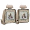 Car Seat Protector, 2 Pack Kick Mats Back Seat Protector Christmas Snowman Xmas Tree Holly Bell Graffiti Retro Waterproof Backseat Cover for Kids Universal Fit Automotive Interior Protectors view 1