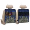 Car Seat Protector, 2 Pack Kick Mats with Organizer - 3 Pocket Storage, Merry Christmas Christmas Tree Snowflakes Dark Blue Back Seat Cover for Kids Universal Fit Automotive Interior Protectors view 1