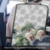 Car Seat Protector, 2 Pack Kick Mats Back Seat Protector Summer Green and Grey Palm Tropical Plants Hand Painting Waterproof Backseat Cover for Kids Universal Fit Automotive Interior Protectors view 3