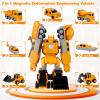 Magnetic Transform Engineering Car Assembled Toys, Construction Vehicles with Storage Box, 7 in 1 Robot Toys Set, Magnetic Blocks for Kids Age 3-8 Year Old Boy Gift, Outdoor Toddler Activities Toys view 2