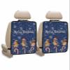 Car Seat Protector, 2 Pack Kick Mats Back Seat Protector Merry Christmas Robins Stand on Candy Cane Snowflake Blue Waterproof Backseat Cover for Kids Universal Fit Automotive Interior Protectors view 1