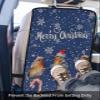 Car Seat Protector, 2 Pack Kick Mats Back Seat Protector Merry Christmas Robins Stand on Candy Cane Snowflake Blue Waterproof Backseat Cover for Kids Universal Fit Automotive Interior Protectors view 3