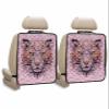 Car Seat Protector, 2 Pack Kick Mats Back Seat Protector Pink Tiger Head Pink Buffalo Plaid Waterproof Backseat Cover for Kids Universal Fit Automotive Interior Protectors view 1