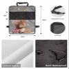 Car Seat Protector, 2 Pack Kick Mats with Organizer - 3 Pocket Storage, Grey Christmas Squirrel with Gifts Xmas Balls Linen Back Seat Cover for Kids Universal Fit Automotive Interior Protectors view 2