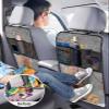 Car Seat Protector, 2 Pack Kick Mats with Organizer - 3 Pocket Storage, Grey Christmas Squirrel with Gifts Xmas Balls Linen Back Seat Cover for Kids Universal Fit Automotive Interior Protectors view 4