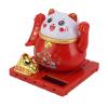 Sunicon Solar Powered Lucky Cat, Energy Saving Solar Waving Cat Lucky Wealth Welcoming Cat Mascot Statue for Home Car Decor (L) view 4