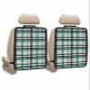Car Seat Protector, 2 Pack Kick Mats Back Seat Protector Abstract Stripes Turquoise Black Grey Plaid Waterproof Backseat Cover for Kids Universal Fit Automotive Interior Protectors view 1