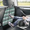 Car Seat Protector, 2 Pack Kick Mats Back Seat Protector Abstract Stripes Turquoise Black Grey Plaid Waterproof Backseat Cover for Kids Universal Fit Automotive Interior Protectors view 4