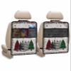 Car Seat Protector, 2 Pack Kick Mats with Organizer - 3 Pocket Storage, Merry Christmas Green Black Xmas Tree Red Floral Border Back Seat Cover for Kids Universal Fit Automotive Interior Protectors view 1