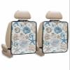 T&H XHome Car Seat Protector, 2 Pack Kick Mats Back Seat Protector Summer Ocean Blue and Brown Starfish Seashell Coral Waterproof Backseat Cover for Kids Universal Fit Automotive Interior Protectors view 1