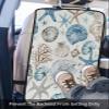 T&H XHome Car Seat Protector, 2 Pack Kick Mats Back Seat Protector Summer Ocean Blue and Brown Starfish Seashell Coral Waterproof Backseat Cover for Kids Universal Fit Automotive Interior Protectors view 3