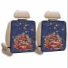 Car Seat Protector, 2 Pack Kick Mats Back Seat Protector Christmas Red Truck Poinsettia Flower Balls Blue Linen Waterproof Backseat Cover for Kids Universal Fit Automotive Interior Protectors view 1