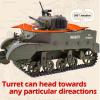 Ssccgym Remote Control Light Tank US M5A1 Stuart Tank 1/16 War RC Military Vehicle Simulation Smoke Barrel Lifting/Turret Rotation 360 Degrees/NO-Shooting/Collection Model / 2Batteries view 3