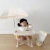 Baby Parasol, Lace Umbrella, Adjustable Angle, Oxford Cloth, Steel, PP Material, for Strollers, Beaches, Round and Surfaces, Strong Wind (Pattern) view 2