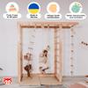 Wood And Hearts Swedish Ladder Indoor Kids Gym, Montessori Play Gym Climbing Set, Wooden Indoor Playground for Toddlers with Accessories (Without Wall Panels, Big Bridge) view 2