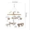 Safari Mobile for Crib - A Neutral Handmade White Jungle Crib Mobile with Safari Animals Clouds and Stars for a Neutral Nursery view 3