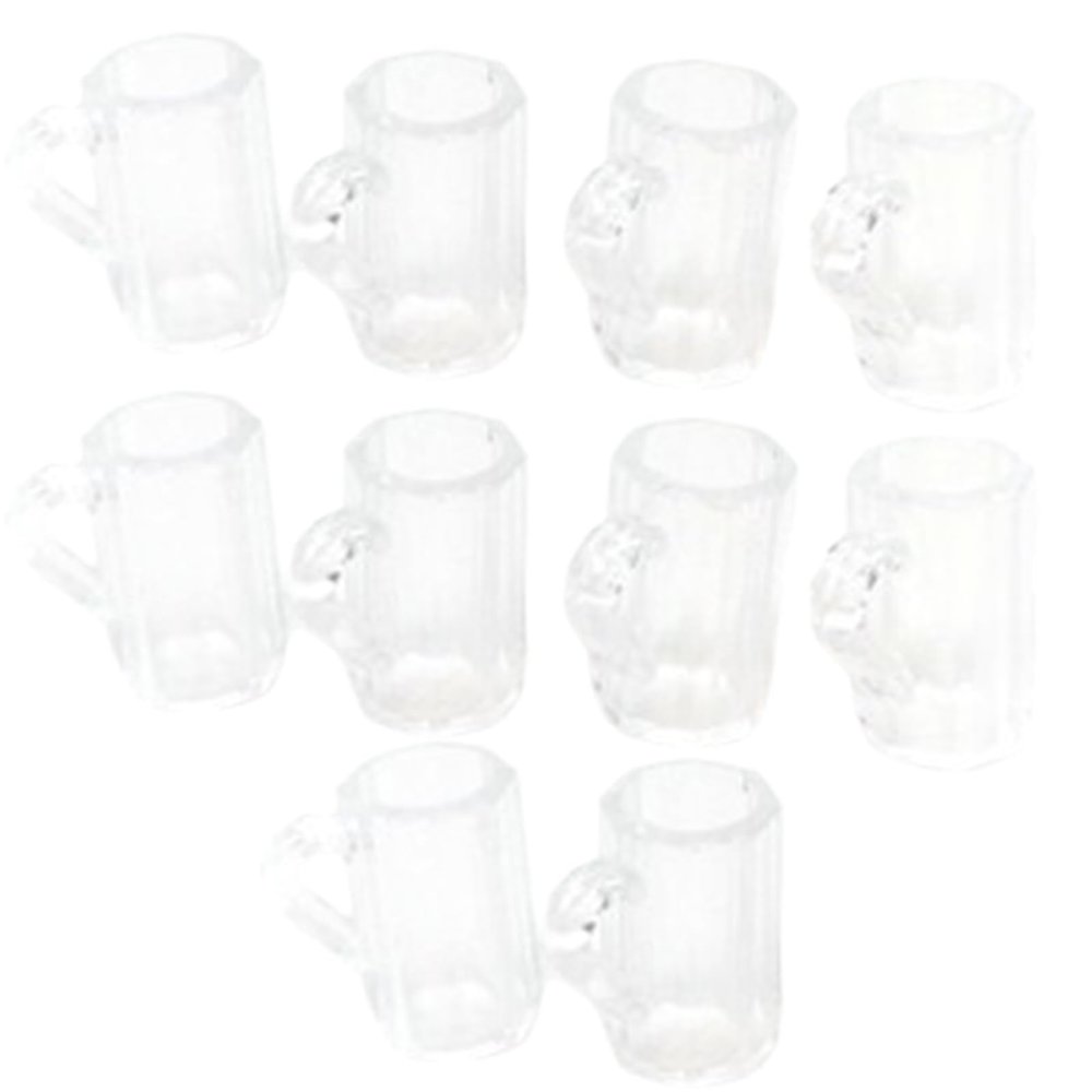 10 Pcs Dollhouse Miniature Cups Tumbler Mini Coffee Beer Mug Resin Dollhouse Molds Miniature House Decoration Accessories