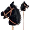 Nature Bound Stick Horse | Horse on a Stick with Sound Effects  Handcrafted Plush Stick Pony for Toddlers & Kids | Handsewn, Sturdy Wooden Handle | Pretend Play Horse Toy (Black) view 1