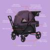 Baby Trend Navigator Plus 2-in-1 Stroller Wagon, Dash Plum view 2