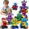 MSKOLER Magnet Robot Toys for Kids 3-5 - Magnetism Stacking Transform Boys Toys for Ages 5-7 with Storage Box, Set for Toldllers Age 3-8 Years Old Girls, Christmas and Birthday Gifts view 1