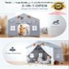 besrey Kids Tent, Kids Play Tent 2 in 1 with Padded Mat and Lights, Large Playhouse with 2 Doors & 4 Windows, Indoor & Outdoor, Halloween Toddler Playhouse, 51" x35" x 51" (Gray) view 3
