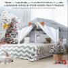 besrey Kids Tent, Kids Play Tent 2 in 1 with Padded Mat and Lights, Large Playhouse with 2 Doors & 4 Windows, Indoor & Outdoor, Halloween Toddler Playhouse, 51" x35" x 51" (Gray) view 4