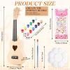 Boao DIY Guitar Kit 21 Inch Make Your Own Ukulele DIY Kit with Installation Tools Soprano Guitar Build Craft Unfinished Wooden Ukulele Crafts for Amateur Beginner(Heart) view 2