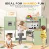 Babytronic Corner Wooden Play Kitchen Set for Kids w/Lights & Sounds, Pretend Play Kitchen Playset with Stove, Microwave, Ice Maker & Accessories, Perfect for Toddlers & Multiple Children (Green) view 2