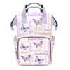 Artiglow Custom Diaper Bag Backpack, Upgraded Large Capacity Baby Bag, Personalized Diaper Changing Backpack with Name, Multifuction Mommy Bag with Insulated Pockets, Girls Baby Bag, Butterfly Purple view 1