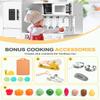 Babytronic Wooden Kitchen Playset for Kids, Interactive Play Kitchen with Lights & Sounds, Children Pretend Toy Kitchen Set with Faucet, Oven, Microwave, Kitchenware for Toddlers Ages 3+ (White) view 4