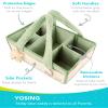 YOSING Diaper Caddy Organizer with 13 Pockets & Removable Dividers - Portable Baby Storage Basket for Nursery, Car Travel & Newborn Essentials, Green+ White view 4