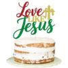 Florcmet Happy Birthday Jesus Cake Toppers - Love Like Jesus Cake Topper,Jesus Birthday, Religious Jesus Cake Topper,Good Friday Cake Decoration, Christmas Party Decoration Supplies view 1