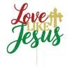 Florcmet Happy Birthday Jesus Cake Toppers - Love Like Jesus Cake Topper,Jesus Birthday, Religious Jesus Cake Topper,Good Friday Cake Decoration, Christmas Party Decoration Supplies view 2