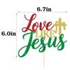 Florcmet Happy Birthday Jesus Cake Toppers - Love Like Jesus Cake Topper,Jesus Birthday, Religious Jesus Cake Topper,Good Friday Cake Decoration, Christmas Party Decoration Supplies view 3