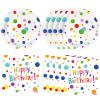 40PCS Happy Birthday Decorations Happy Birthday Party Supplies Set Includes Disposable Paper Birthday Plates and Napkins with Birthday Dots Design for Adults and Kids Party Supplies view 1