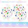 40PCS Happy Birthday Decorations Happy Birthday Party Supplies Set Includes Disposable Paper Birthday Plates and Napkins with Birthday Dots Design for Adults and Kids Party Supplies view 3