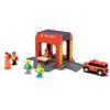 Wooden Train Track Expansion Pack, Train Accessories of City Fire Station Compatible for All Major Brands Train Set, Train Toys Railway System for Kids Ages 3 and Up. view 1