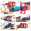 Wooden Train Track Expansion Pack, Train Accessories of City Fire Station Compatible for All Major Brands Train Set, Train Toys Railway System for Kids Ages 3 and Up. view 3