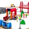Wooden Train Track Expansion Pack, Train Accessories of City Fire Station Compatible for All Major Brands Train Set, Train Toys Railway System for Kids Ages 3 and Up. view 4