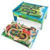 GLACER 80-Piece Train Table, Large Multipurpose Wooden Toy Activity Table Playset with Reversible Detachable Tabletop, Railway Tracks, Trains, Cars, DIY, Gift for Boys Girls Age 18M+, Multi-Color view 1