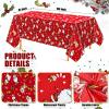 Newwiee 3 Pack Christmas Tablecloths 108 x 54 Inch Disposable Plastic Rectangle Table Cover Holiday Waterproof Tablecloth for Christmas Kitchen Party Table Decor(Santa Claus) view 2
