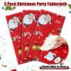 Newwiee 3 Pack Christmas Tablecloths 108 x 54 Inch Disposable Plastic Rectangle Table Cover Holiday Waterproof Tablecloth for Christmas Kitchen Party Table Decor(Santa Claus) view 4