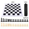 Portable Chess & Checkers Set, 35cm Tournament Chess Mat with Chess & Storage Bag, Chess Rollable Chessboard, Roll Up Chess Board Travel Chess Sets(Size:35cm) view 2