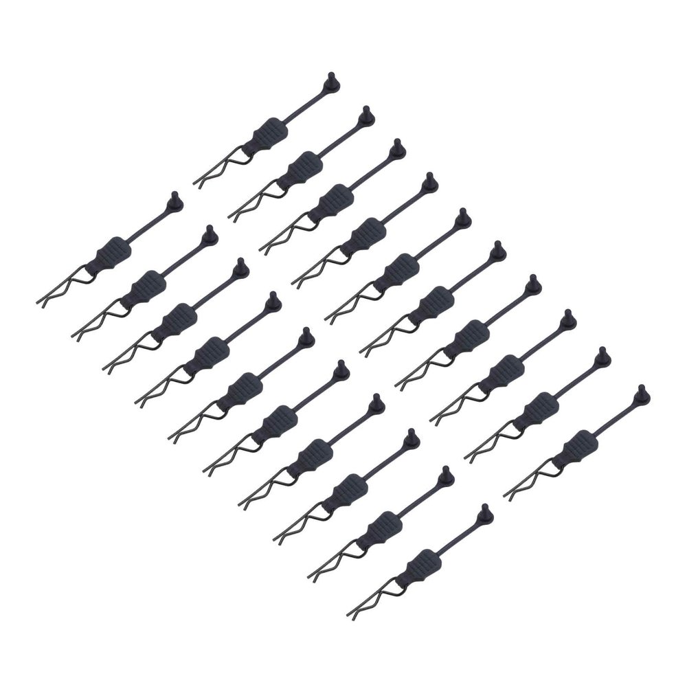 DMiotech 20Pcs Body Clips Pins with Pull Tabs, Black Universal RC Cars Parts Shell Replacement Parts for 1/10 1/12 Scale RC Car