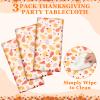 Newwiee 3 Pack Thanksgiving Tablecloths 108 x 54 Inch Fall Disposable Plastic Rectangle Table Cover Autumn Holiday Waterproof Tablecloth for Xmas Thanksgiving Party Table Decor(Maple Leaves) view 4