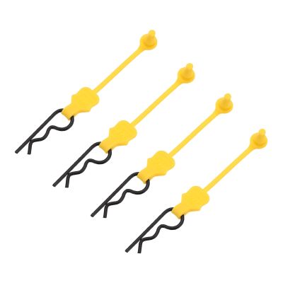 DMiotech 4Pcs Body Clips Pins RC Car Shell Bolt Clip Model Car Body Clips Pins Yellow Universal Shell Replacement Parts for 1/10 Scale RC Car