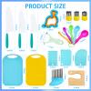 20PCS Kids Knife Set for Real Cooking, Child-Friendly Plastic Toddler Kitchen Tools, Montessori Kids Cooking Sets with Cutting Board Crinkle Cutters, Gifts Toys for 3 4 5 6 7 8 9 10 Year Old view 3